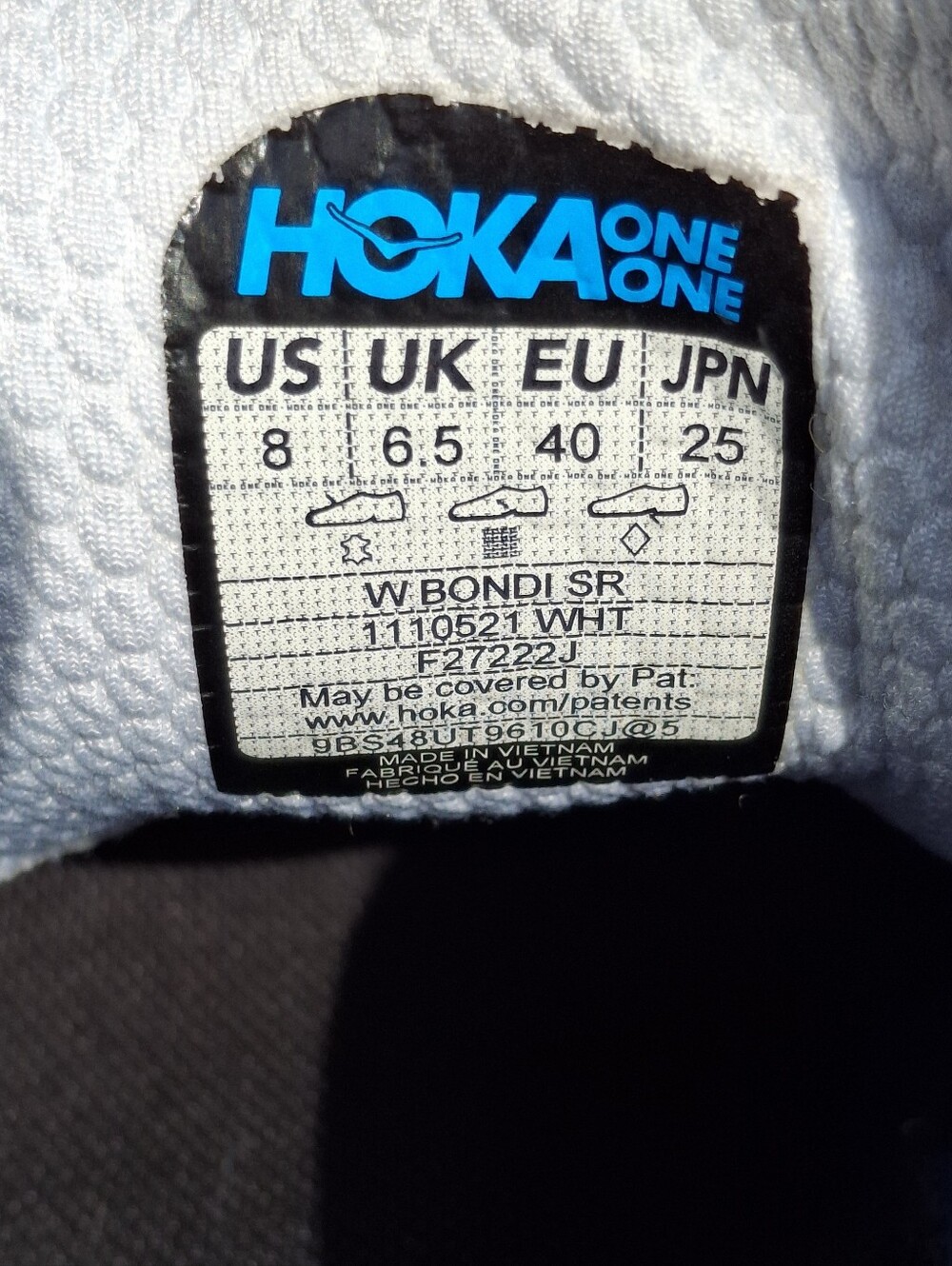 Hoka One One Women's Bondi SR White Leather Slip Resistant Sneakers Sz 8 READ - Picture 7 of 12